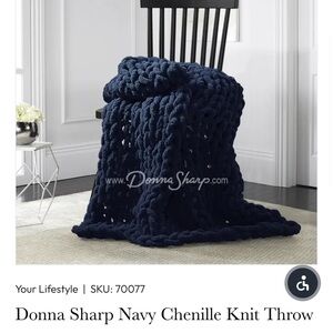 Donna Sharp Midnight Blue Chenille Knit Throw